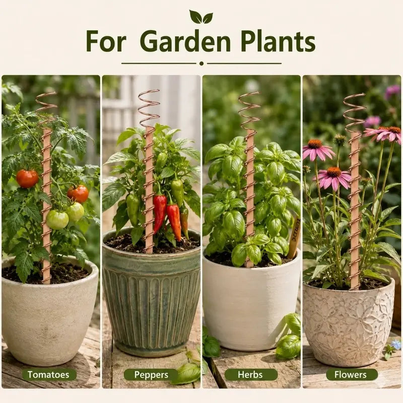 Copper Coil Wire Antennas Garden Stakes
