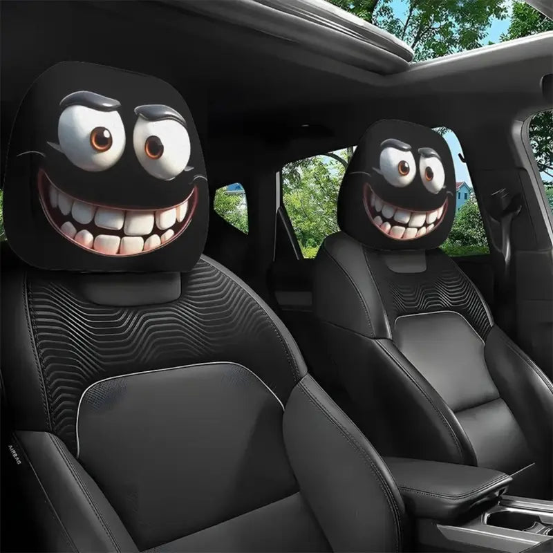 🔥2 PCS Red Devil’s Eye Car Headrest Covers – Gothic Interior Upgrade