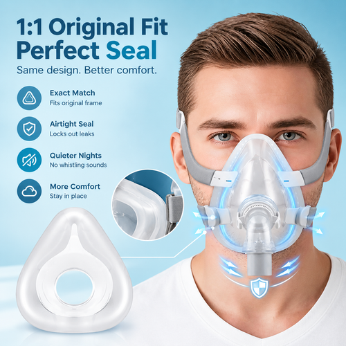 Premium Liquid Silicone Full Face Mask Replacement Cushion – Leakproof & Skin-Friendly Seal