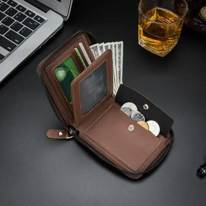 Secure Zipper Around Bifold Wallet for Mens