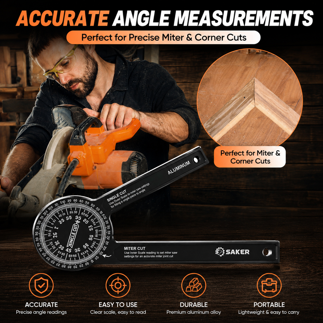 Aluminum Miter Saw Protractor