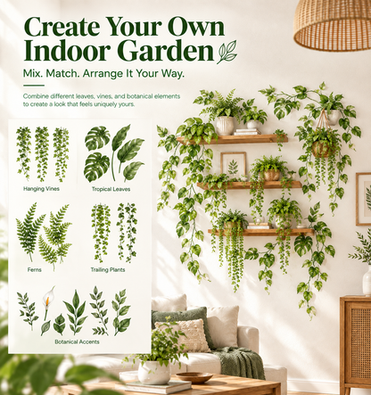 Tropical Potted Plants Wall Stickers-Removable DIY Art Murals for Family Background Wall