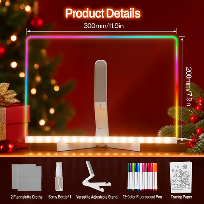 LED Drawing Board for Kids-Reusable Light-Up Doodle & Message Board