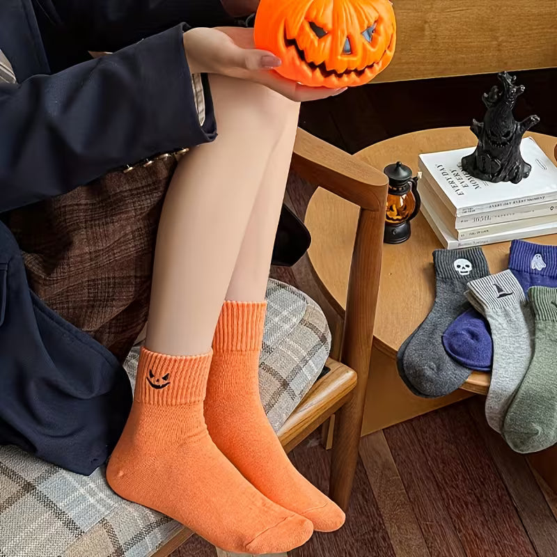 🎃Buy 1 Get 1 Free-Funny Pumpkin Ghost Cartoon Mid-Calf Knit Socks