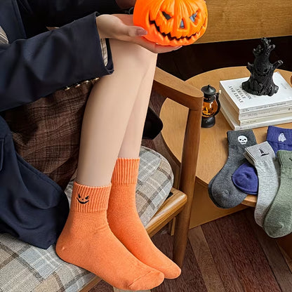 🎃Buy 1 Get 1 Free-Funny Pumpkin Ghost Cartoon Mid-Calf Knit Socks