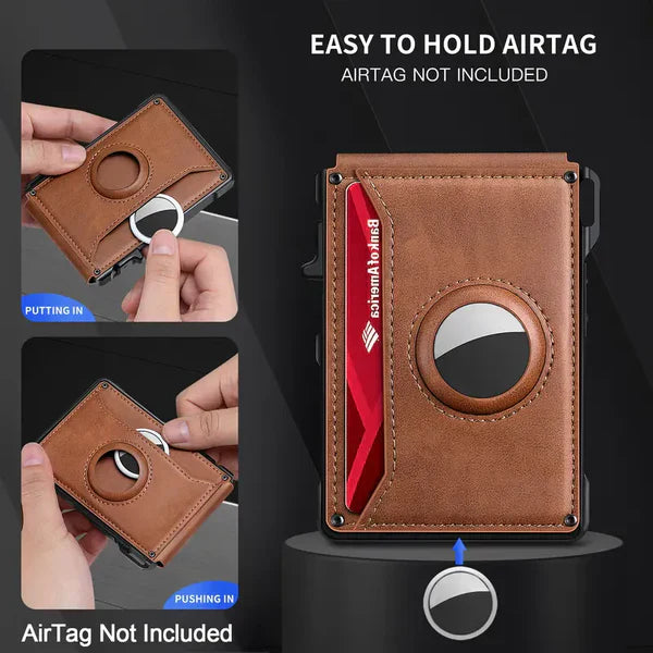 💳Men's Business Wallet Credit Card Holder Pop Up Smart RFlD Blocking Slim Leather