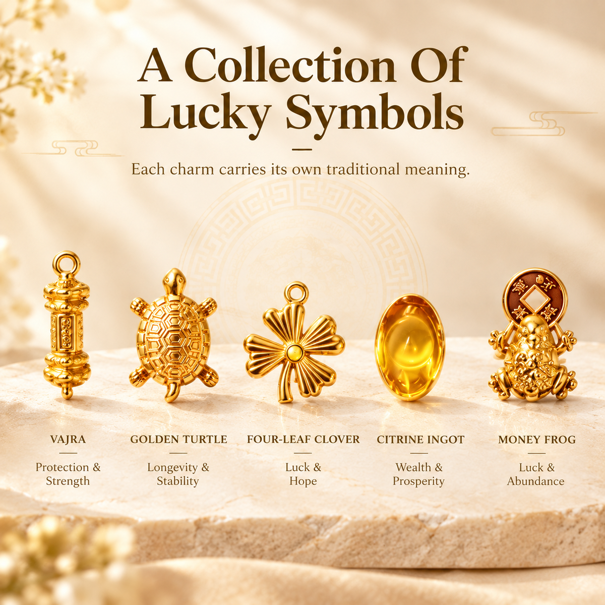 Golden Lucky Turtle Wealth Charm Set - Bites onto Luck, Never Lets Go