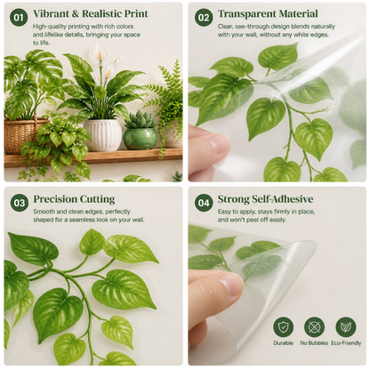 Tropical Potted Plants Wall Stickers-Removable DIY Art Murals for Family Background Wall