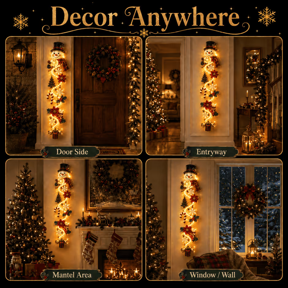 Glowing Christmas Door Hanger|6 Festive Lighted Designs with Warm Glow