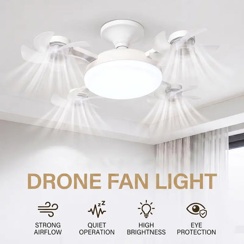 Foldable LED Ceiling Fan Light with Remote Control