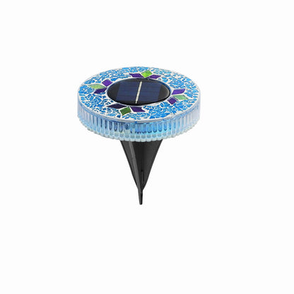 Solar Mosaic Pathway Lights Waterproof Outdoor Garden Decor