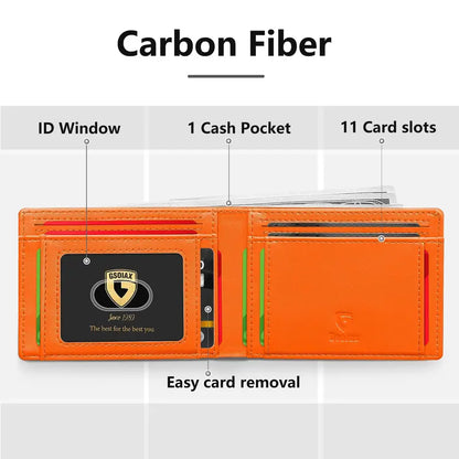 💳RFID Blocking Leather & Carbon Fiber Wallet