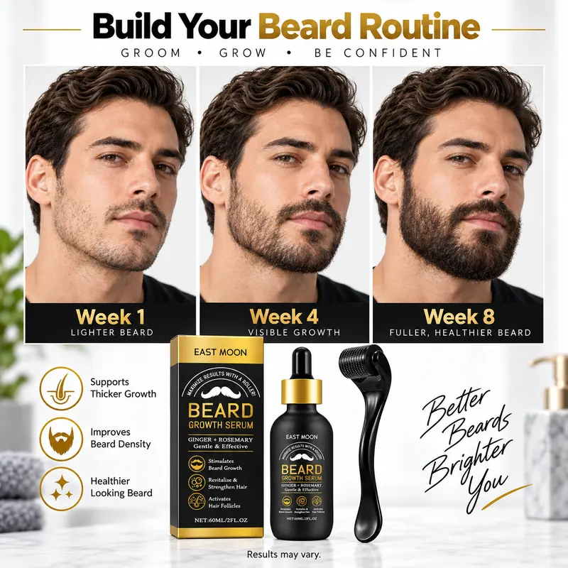 Beard Growth Kit - Beard Growth Serum & Derma Roller