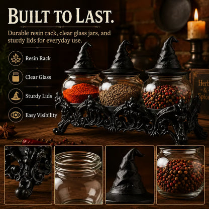 Witch-Hat Gothic Spice Jar Set