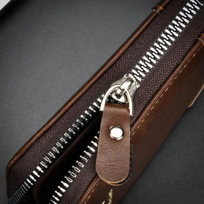 Secure Zipper Around Bifold Wallet for Mens