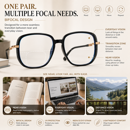 Women's Bifocal Anti-Blue Light Reading Glasses