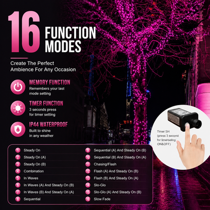 400 LED Pink Christmas Fairy Lights