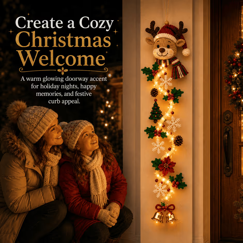 Glowing Christmas Door Hanger|6 Festive Lighted Designs with Warm Glow