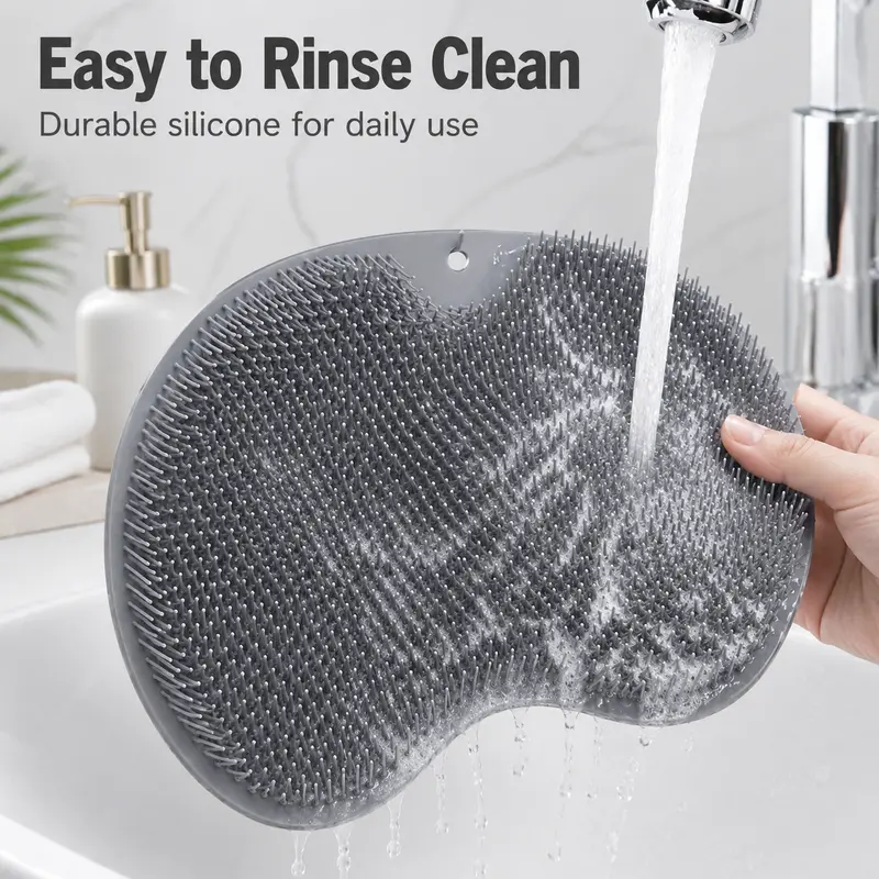 Hands-Free Shower Foot & Back Scrubber Mats