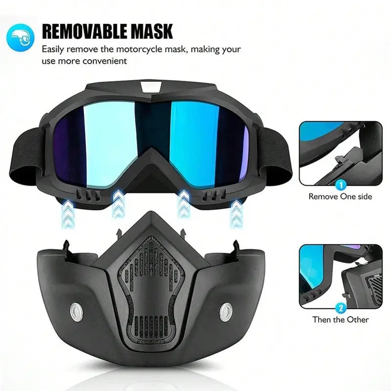 Full Face Protection Mask with Anti-Fog Goggles