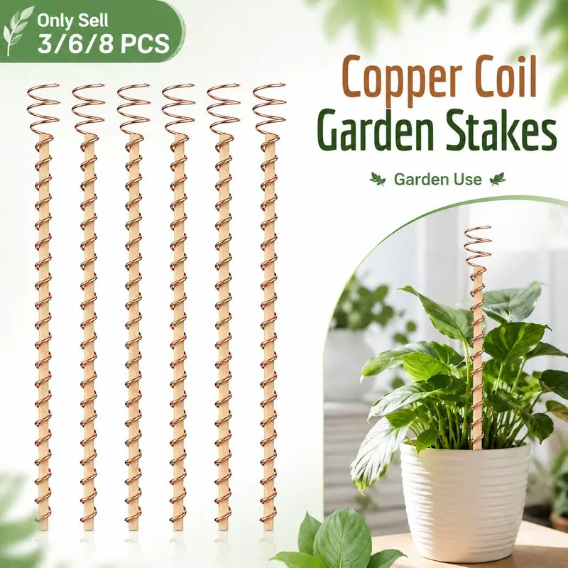 Copper Coil Wire Antennas Garden Stakes