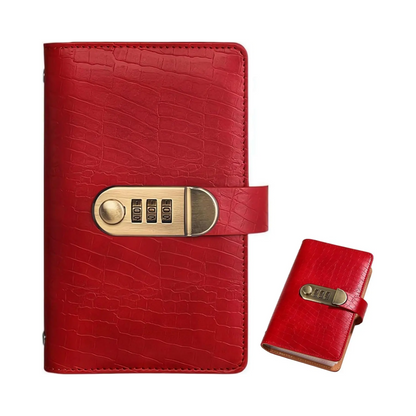 100-Pocket PU Leather Currency Album with Password Lock