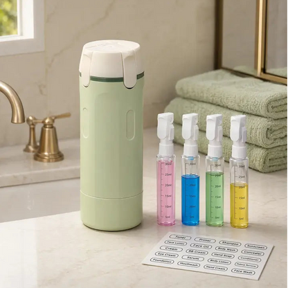 4 in 1 Travel Dispenser Bottle with Scale and Label