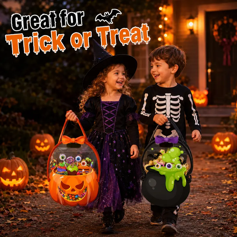 12/24/36/48/60 Pcs Halloween Plastic Goodie Bags