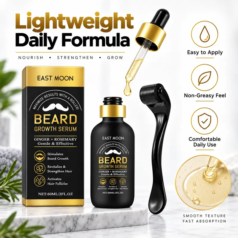 Beard Growth Kit - Beard Growth Serum & Derma Roller