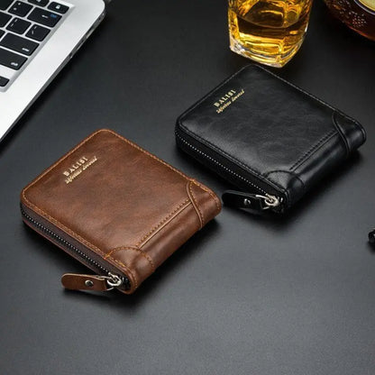 Secure Zipper Around Bifold Wallet for Mens