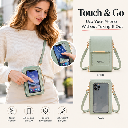 Touch Screen Crossbody Phone Bag – Women's PU Leather Shoulder Wallet & Satchel