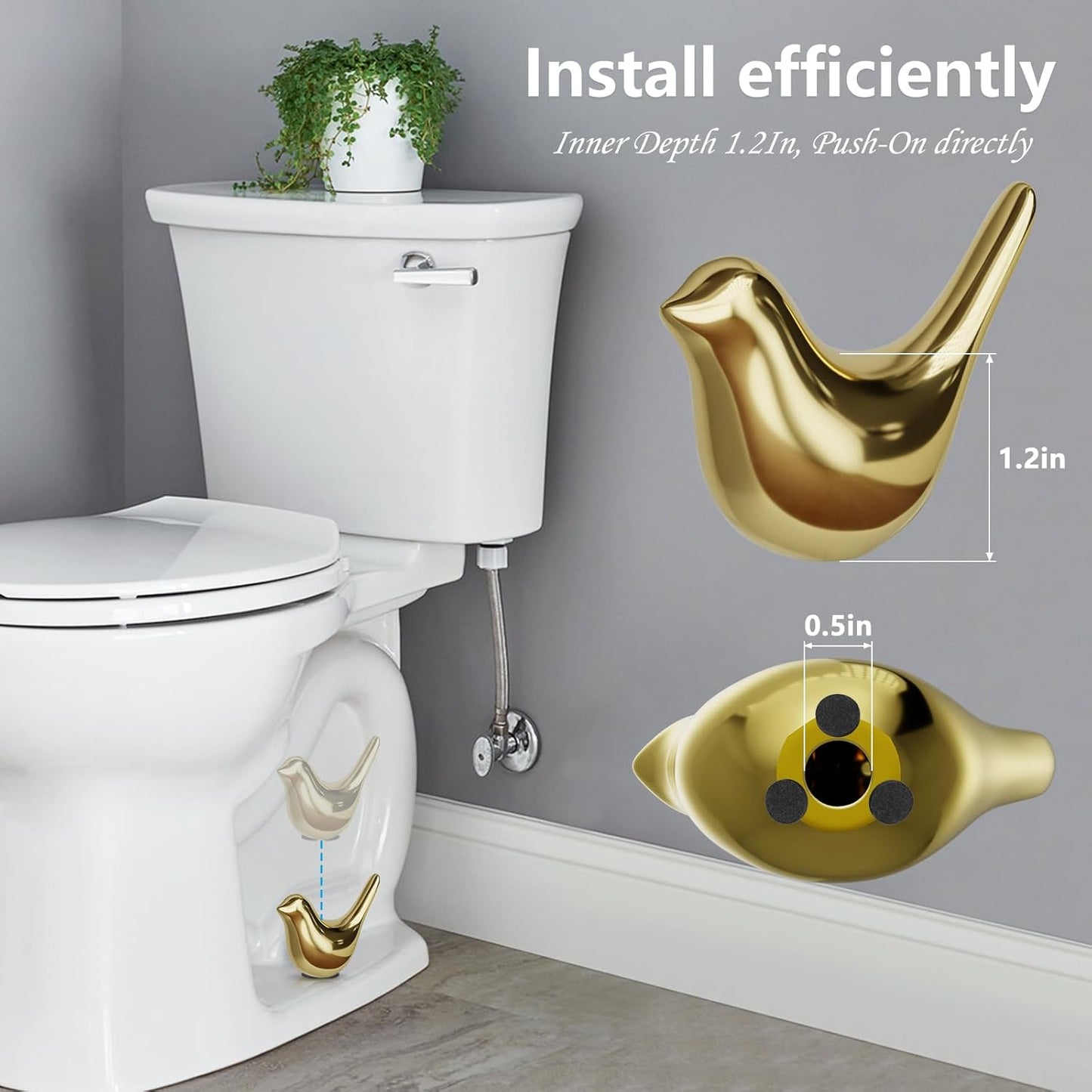 Ceramic Bird Toilet Bolt Caps – Cute Bathroom Decor (2PCS)