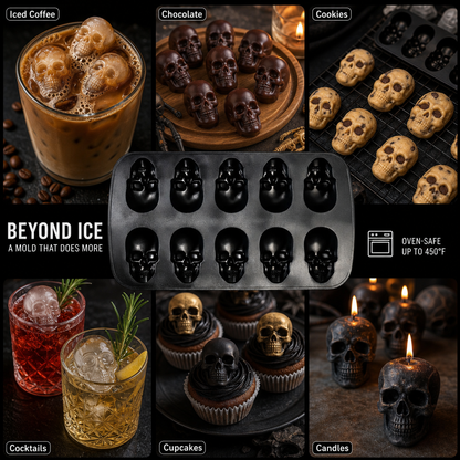 3D Skull Ice Cube Mold – Easy-Release Silicone Tray