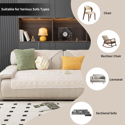 Plush Fuzzy Sofa Cover – Soft Non-Slip Washable Couch Protector