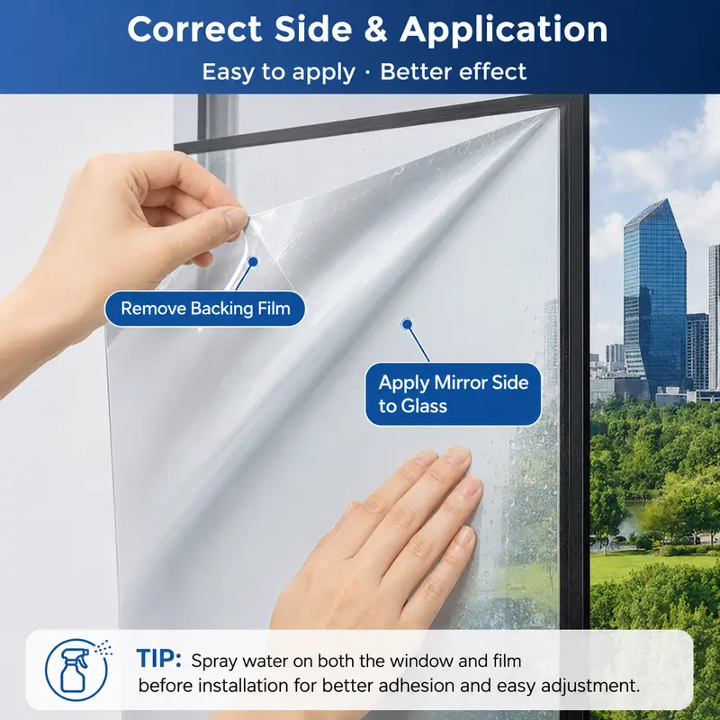 Black Reflective 1-Way Mirror Window Privacy Film