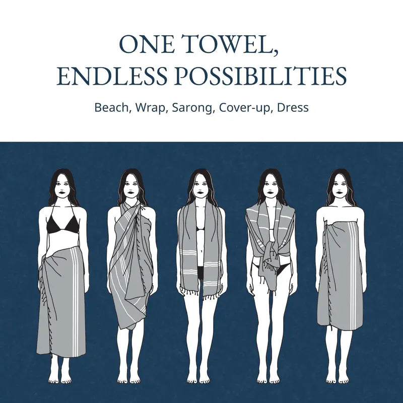 Lightweight Modern Flat-Weave Beach Towel (39"x71")