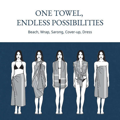 Lightweight Modern Flat-Weave Beach Towel (39"x71")