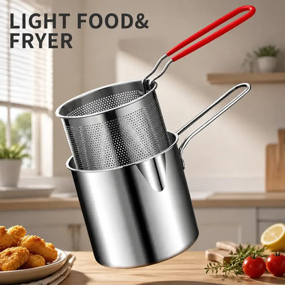 4Pcs Stainless Steel Deep Fryer Set