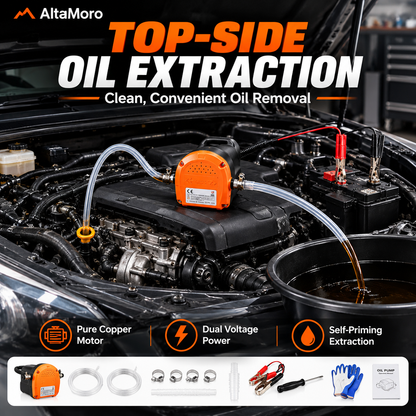 12V Oil Extractor Pump — Electric Oil Change Transfer Pump