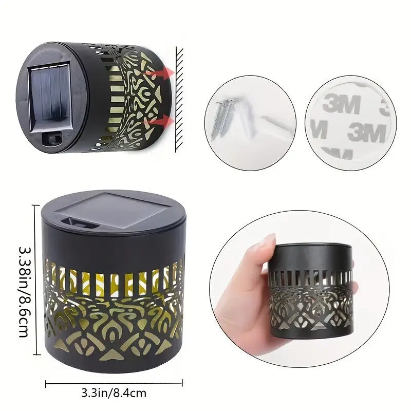 2-Pack Solar Mandala Projector Wall Lights