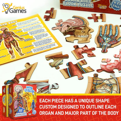 Kids 100-Piece Human Body Floor Puzzle – 4ft Anatomy Learning Puzzle