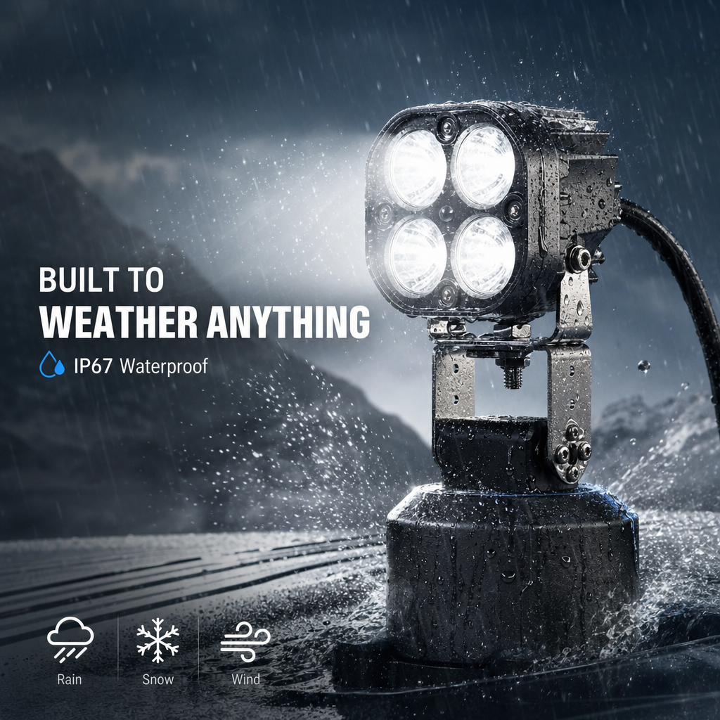 NightHawk M2 Vehicle-Mounted LED Spot Light – Scan More Ground, Extreme Brightness