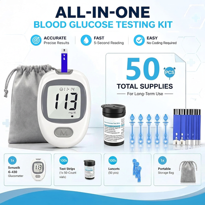 Portable Blood Glucose Monitor Kit – Accurate, No Coding, 5 Kit Options