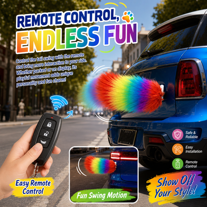 Remote Control Wagging Tail for Car – USB Rechargeable Plush Decor