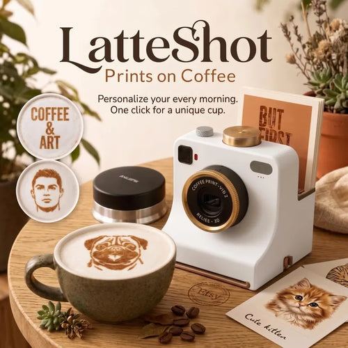 3D Printed Latte Art Camera – Easy Coffee Stencil Tool