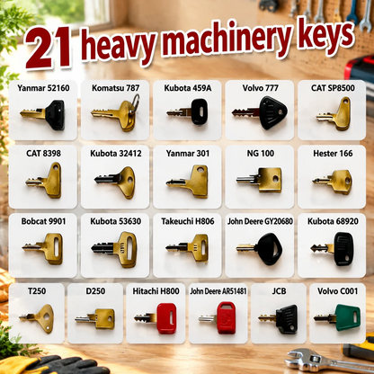 21-Piece Heavy-Duty Key Set – Solid Carbon Steel & Brass