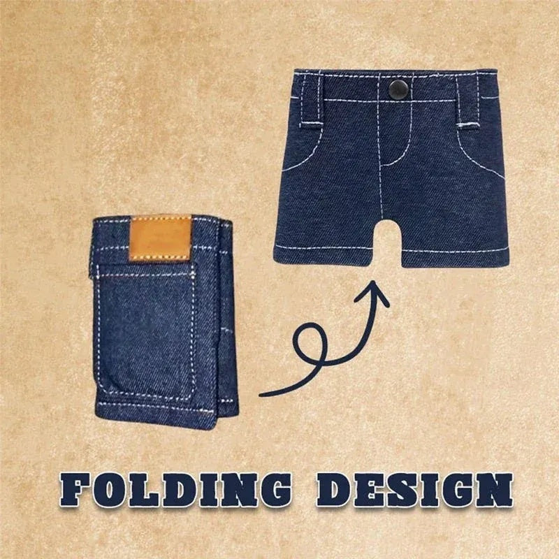 Handmade Denim Shorts Wallet – Unique Vintage Jeans Card & Coin Purse