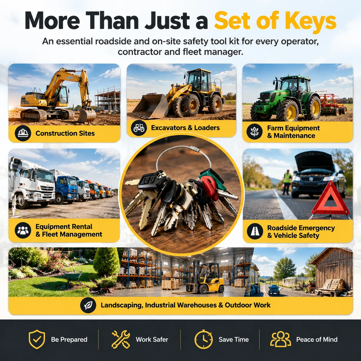 21-Piece Heavy-Duty Key Set – Solid Carbon Steel & Brass