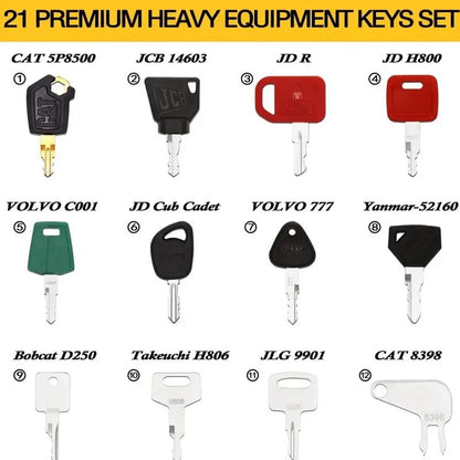 21-Piece Heavy-Duty Key Set – Solid Carbon Steel & Brass