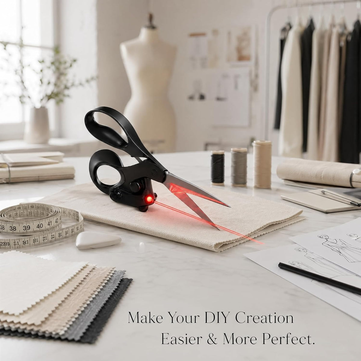 Laser Guided Scissors – Precision Cutting for Fabric, Crafts & Wrapping